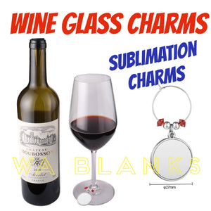 Sublimation Wine Glass Charms