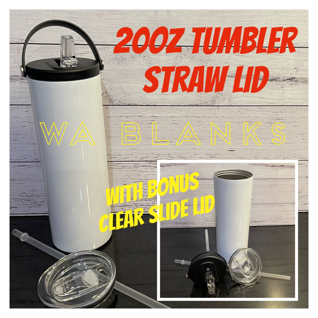 20oz Sublimation Tumbler - STRAW (2 lids)