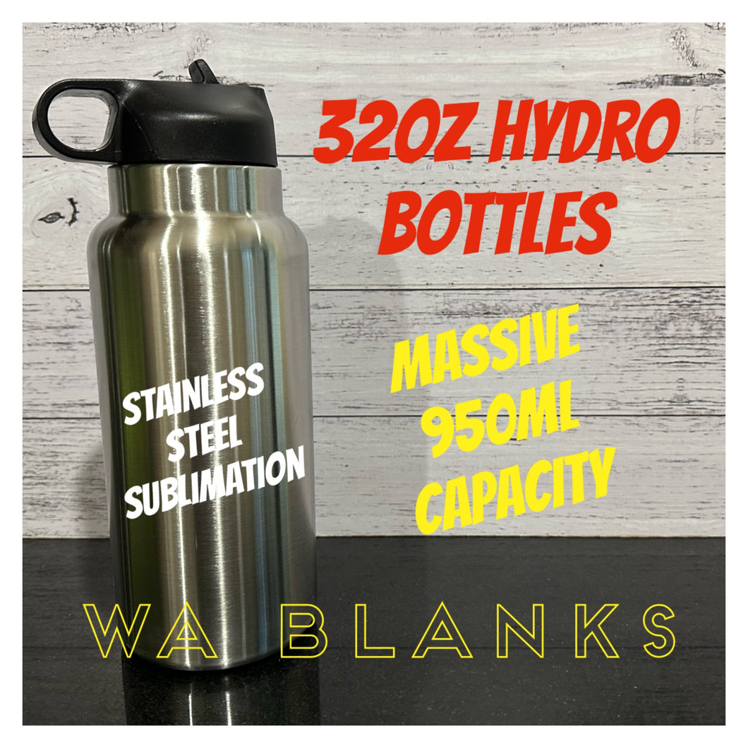 32oz Sublimation Hydro Bottles STAINLESS STEEL