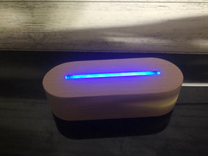 BASE ONLY - NIGHT LIGHT - COLOUR CHANGING - NATURAL WOOD OVAL