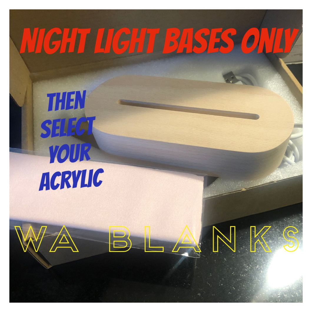 BASE ONLY - NIGHT LIGHT - WARM WHITE - NATURAL WOOD OVAL