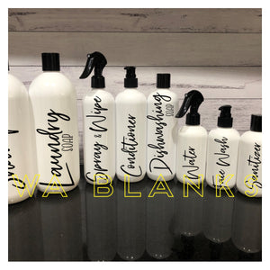 Shower Bottles - One Litre WHITE