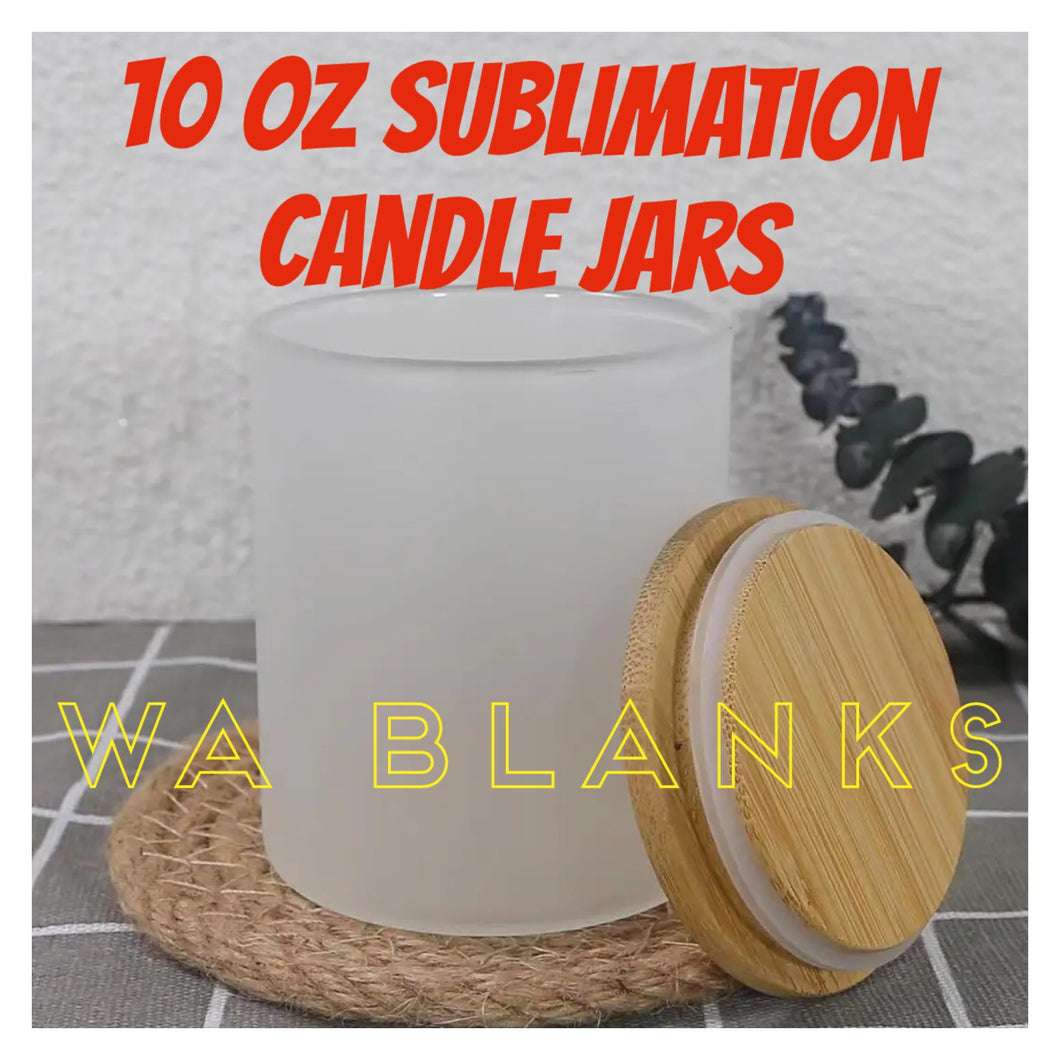 10oz Sublimation Candle Jars FROSTED GLASS