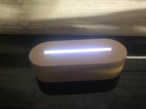 BASE ONLY - NIGHT LIGHT - WARM WHITE - NATURAL WOOD OVAL