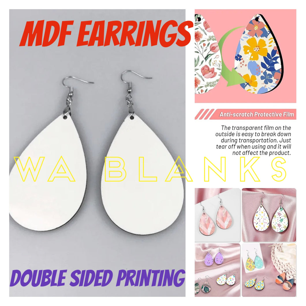 Earrings - Tear Drop MDF